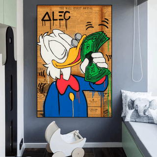 Scrooge McDuck Smells Money by Alec Canvas Wall Art-Scrooge Art