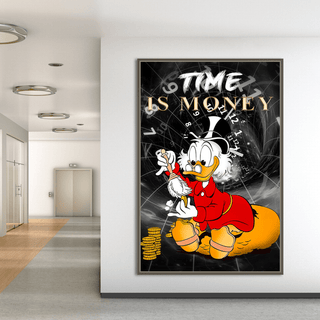 Scrooge McDuck Time is Money Canvas Wall Art-Scrooge Art