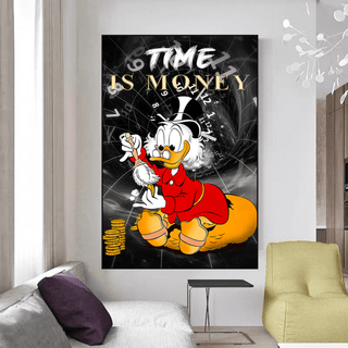 Scrooge McDuck Time is Money Canvas Wall Art-Scrooge Art