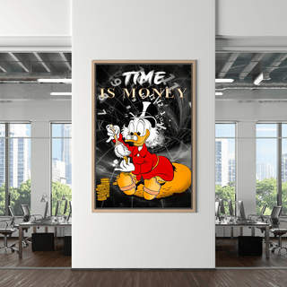 Scrooge McDuck Time is Money Canvas Wall Art-Scrooge Art