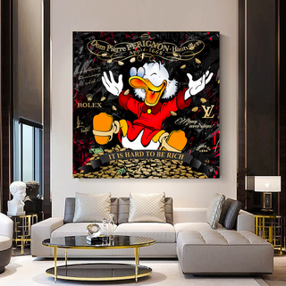 Scrooge McDuck its Hard to be Rich Canvas Wall Art-Scrooge Art