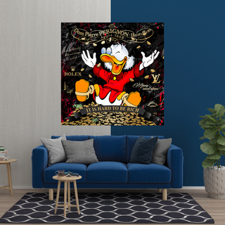 Scrooge McDuck its Hard to be Rich Canvas Wall Art-Scrooge Art