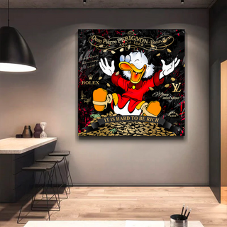Scrooge McDuck its Hard to be Rich Canvas Wall Art-Scrooge Art