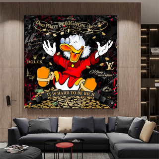 Scrooge McDuck its Hard to be Rich Canvas Wall Art-Scrooge Art
