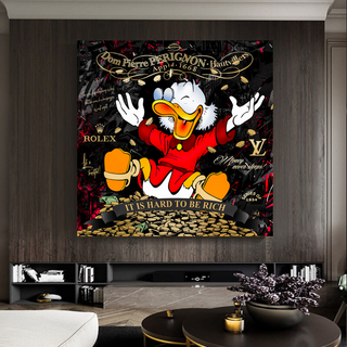 Scrooge McDuck its Hard to be Rich Canvas Wall Art-Scrooge Art