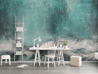 Sea Green Abstract Art Wallpaper Murals-Marble Design Wallpaper