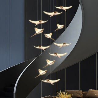 Seagull Bird Light Staircase Chandelier – Elegant LED Pendant with Artistic Design-Staircase Chandeliers