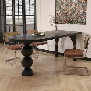 Semicircle Wooden Island Dining Table-Dining Tables