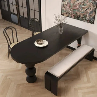 Semicircle Wooden Island Dining Table-Dining Tables