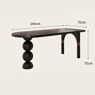 Semicircle Wooden Island Dining Table-Dining Tables