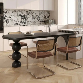 Semicircle Wooden Island Dining Table-Dining Tables