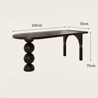 Semicircle Wooden Island Dining Table-Dining Tables