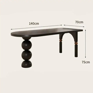 Semicircle Wooden Island Dining Table-Dining Tables
