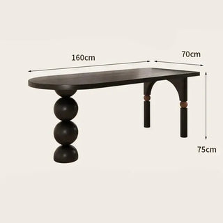 Semicircle Wooden Island Dining Table-Dining Tables