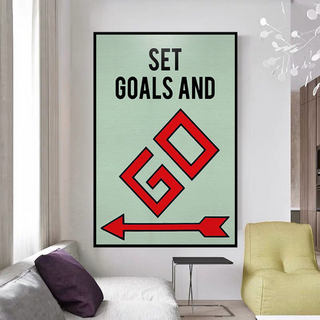 Set Goals and Go: Monopoly Canvas Wall Art-Wall Posters