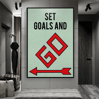 Set Goals and Go: Monopoly Canvas Wall Art-Wall Posters