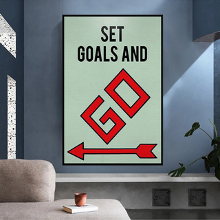Set Goals and Go: Monopoly Canvas Wall Art-Wall Posters