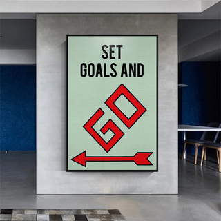 Set Goals and Go: Monopoly Canvas Wall Art-Wall Posters