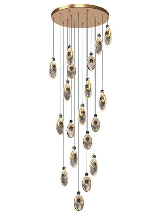 Shell Crystal Staircase Chandelier – Luxurious Pendant Light for Elegant Interiors-Staircase Chandeliers