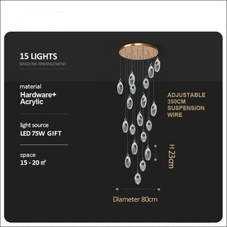 Shell Crystal Staircase Chandelier – Luxurious Pendant Light for Elegant Interiors-Staircase Chandeliers