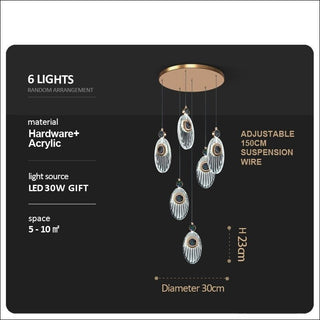 Shell Crystal Staircase Chandelier – Luxurious Pendant Light for Elegant Interiors-Staircase Chandeliers