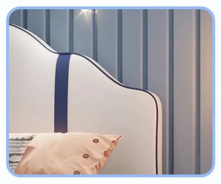 Ship Sailor Anchor Kids Bed – Nautical Design, PU Leather Finish-Kids Furniture