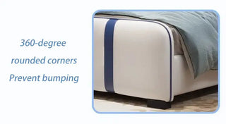 Ship Sailor Anchor Kids Bed – Nautical Design, PU Leather Finish-Kids Furniture