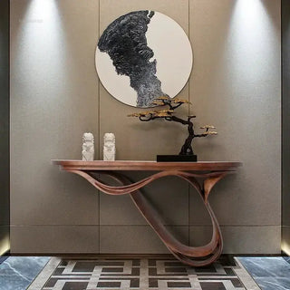 Simple Real Antique Oak Solid Wood Console Table-Console Tables