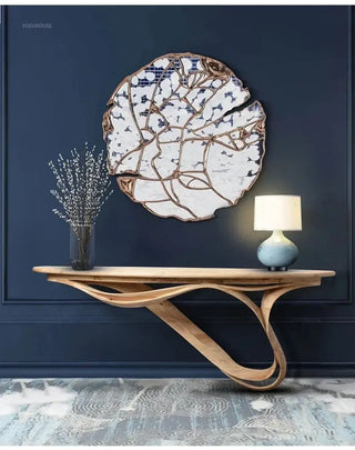 Simple Real Antique Oak Solid Wood Console Table-Console Tables