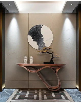 Simple Real Antique Oak Solid Wood Console Table-Console Tables