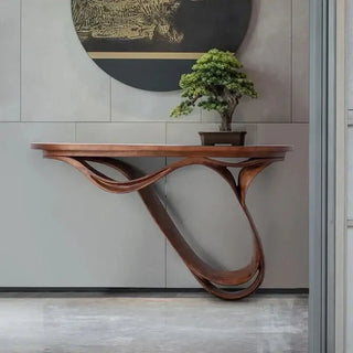 Simple Real Antique Oak Solid Wood Console Table-Console Tables