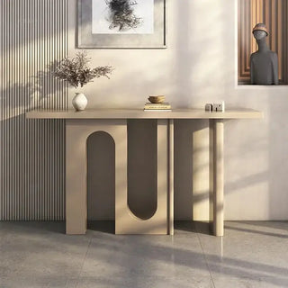 Simple Solid Wood U Shaped Console Table-Console Tables