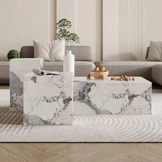 Sintered Stone Marble Coffee Table Trio-Coffee Table