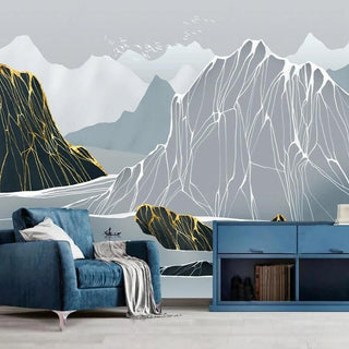 Sketchy Mountain Passage Wallpaper - Transform Your Space-Kids Room Wallpaper