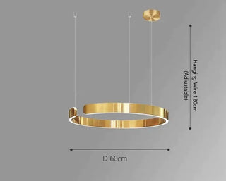 Sleek Minimalist Ring Chandelier - Aluminum Plated-Pendant Lights