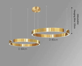 Sleek Minimalist Ring Chandelier - Aluminum Plated-Pendant Lights