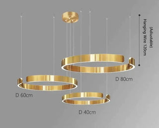 Sleek Minimalist Ring Chandelier - Aluminum Plated-Pendant Lights