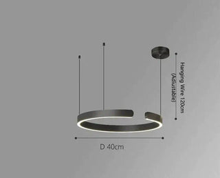 Sleek Minimalist Ring Chandelier - Aluminum Plated-Pendant Lights