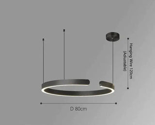 Sleek Minimalist Ring Chandelier - Aluminum Plated-Pendant Lights