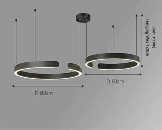 Sleek Minimalist Ring Chandelier - Aluminum Plated-Pendant Lights