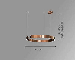 Sleek Minimalist Ring Chandelier - Aluminum Plated-Pendant Lights