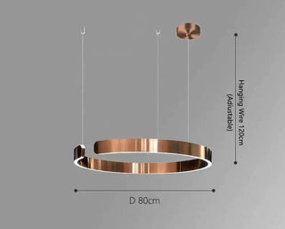 Sleek Minimalist Ring Chandelier - Aluminum Plated-Pendant Lights