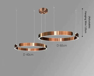 Sleek Minimalist Ring Chandelier - Aluminum Plated-Pendant Lights