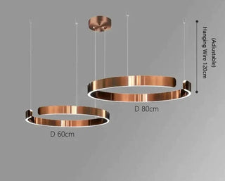 Sleek Minimalist Ring Chandelier - Aluminum Plated-Pendant Lights