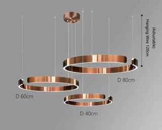 Sleek Minimalist Ring Chandelier - Aluminum Plated-Pendant Lights