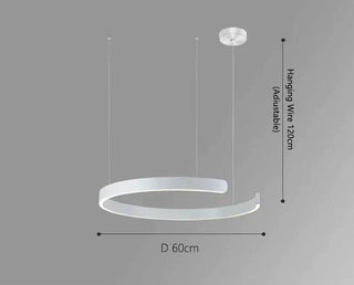 Sleek Minimalist Ring Chandelier - Aluminum Plated-Pendant Lights