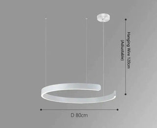 Sleek Minimalist Ring Chandelier - Aluminum Plated-Pendant Lights