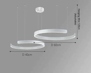 Sleek Minimalist Ring Chandelier - Aluminum Plated-Pendant Lights