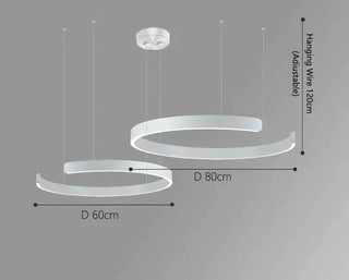 Sleek Minimalist Ring Chandelier - Aluminum Plated-Pendant Lights