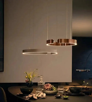 Sleek Minimalist Ring Chandelier - Aluminum Plated-Pendant Lights